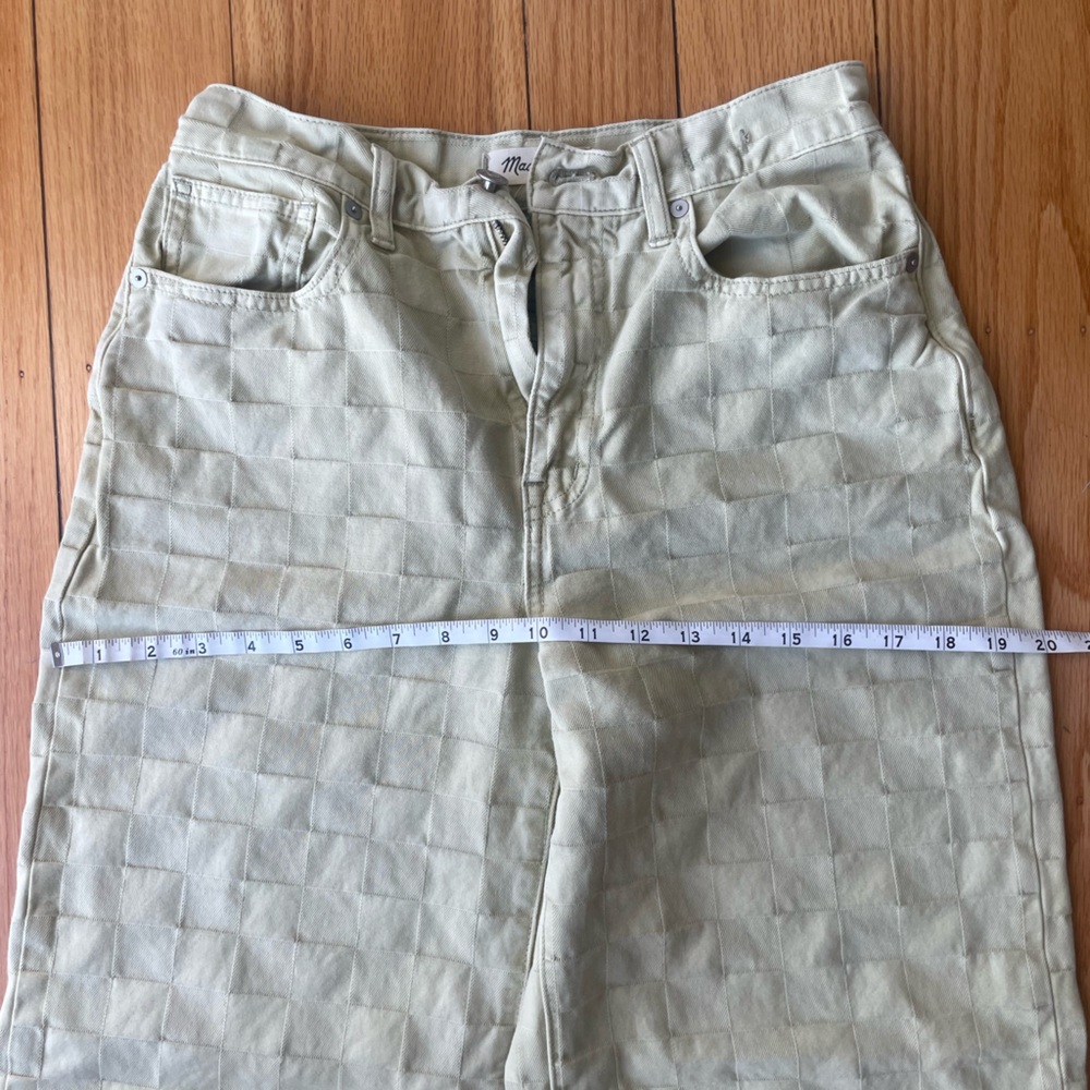 Madewell High-Rise Wide Leg Jeans in Pale Beige Checkered - Picture 4 of 7